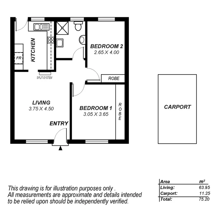 Floorplan of Homely unit listing, 7/52 George Street, Clarence Park SA 5034