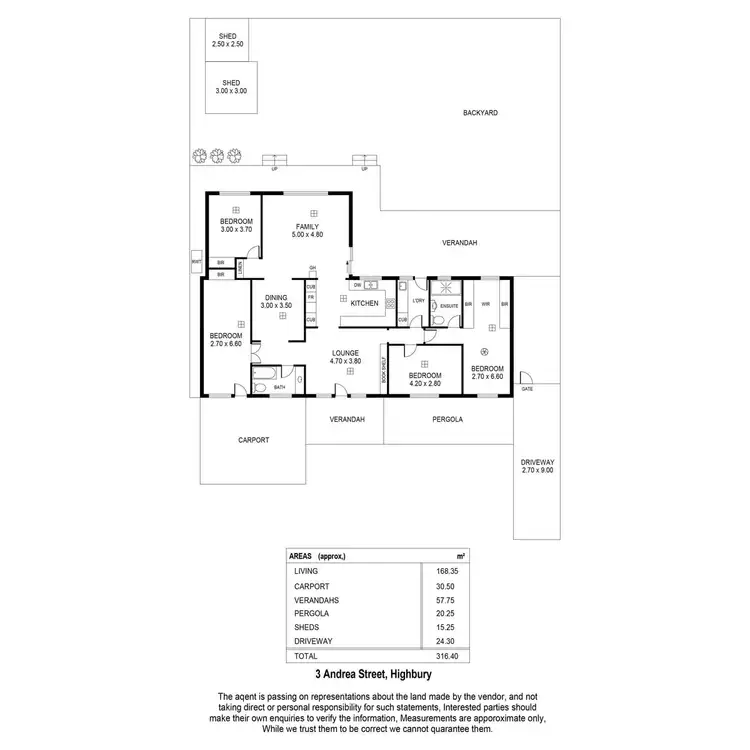Floorplan of Homely house listing, 3 Andrea Street, Highbury SA 5089