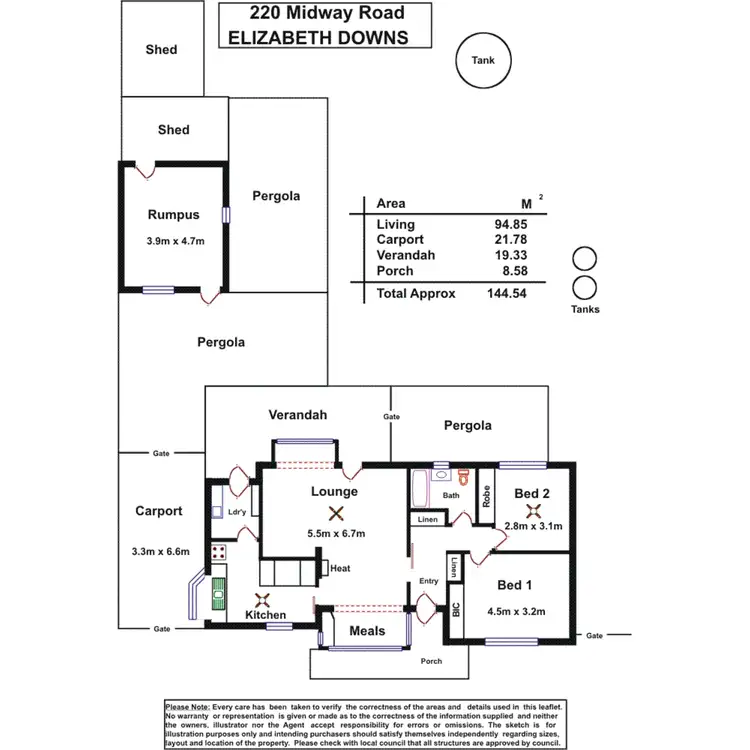 Floorplan of Homely house listing, 220 Midway Road, Elizabeth Downs SA 5113