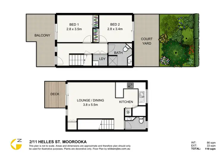Floorplan of Homely townhouse listing, 2/11 Helles Street, Moorooka QLD 4105