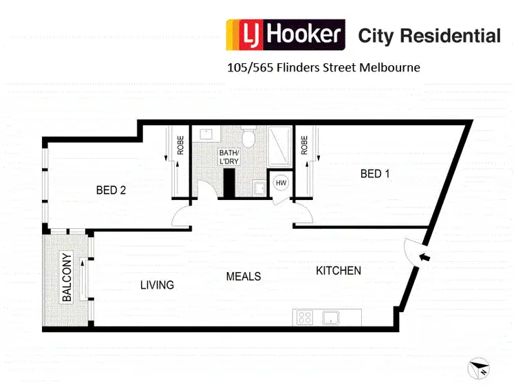 Floorplan of Homely apartment listing, 105/565 Flinders Street, Melbourne (cbd) VIC 3000