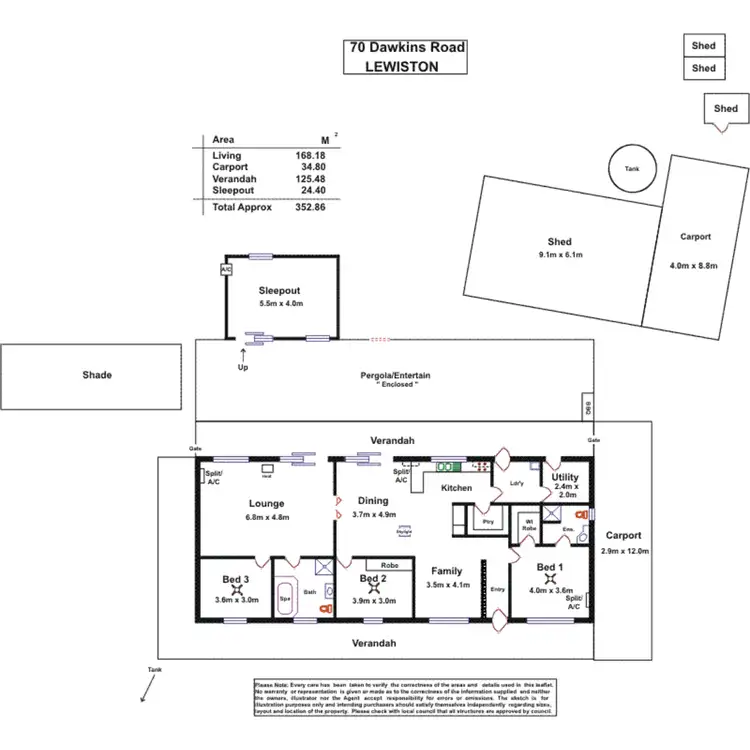 Floorplan of Homely house listing, 70 Dawkins Road, Lewiston SA 5501