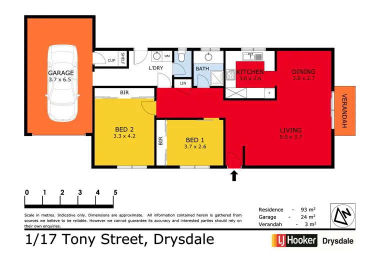 Floorplan of Homely unit listing, 1/17 Tony Street, Drysdale VIC 3222