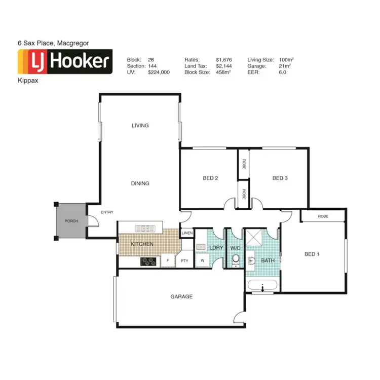 Floorplan of Homely house listing, 6 Sax Place, Macgregor ACT 2615