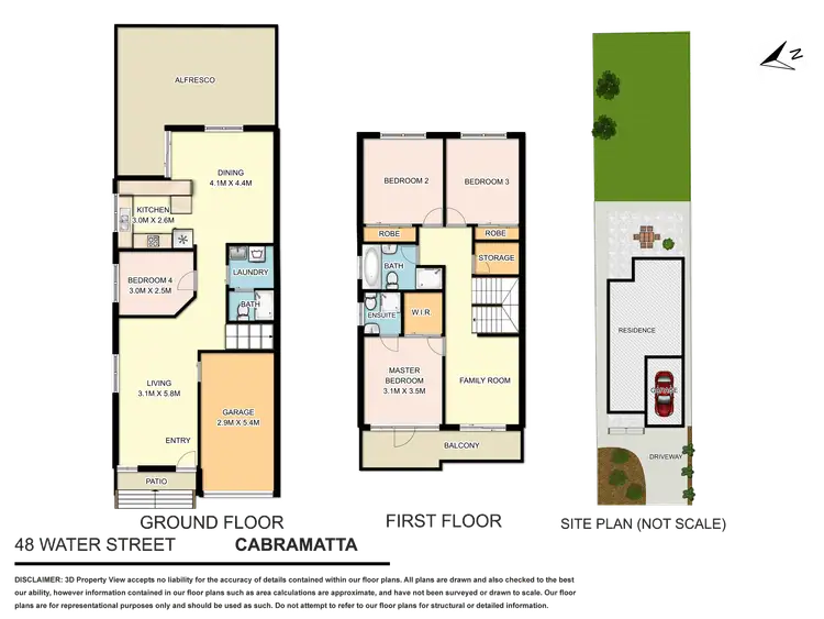 Floorplan of Homely semi-detached listing, 48 Water Street, Cabramatta NSW 2166