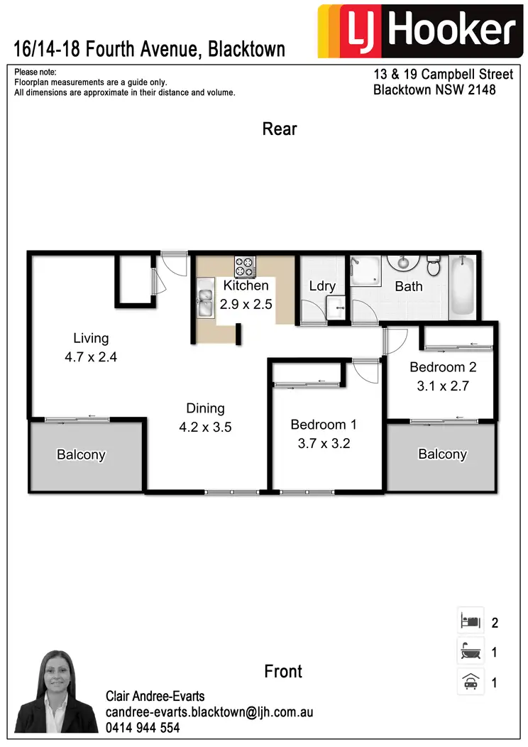 Floorplan of Homely unit listing, 16/14-18 Fourth Avenue, Blacktown NSW 2148