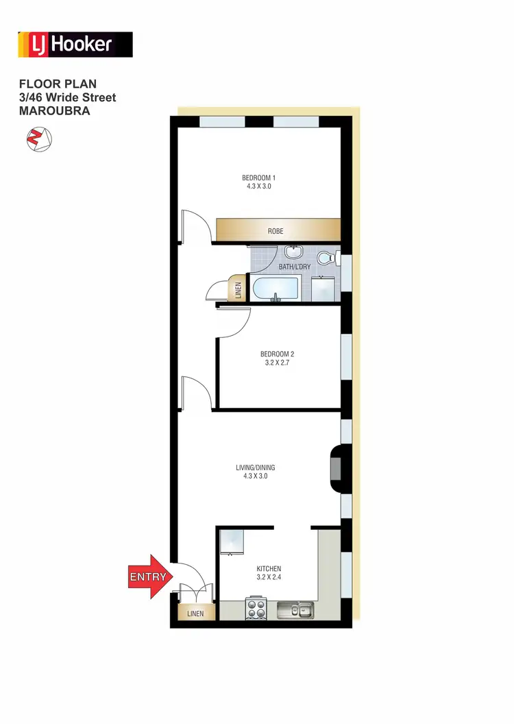 Floorplan of Homely unit listing, 3/46 Wride Street, Maroubra NSW 2035