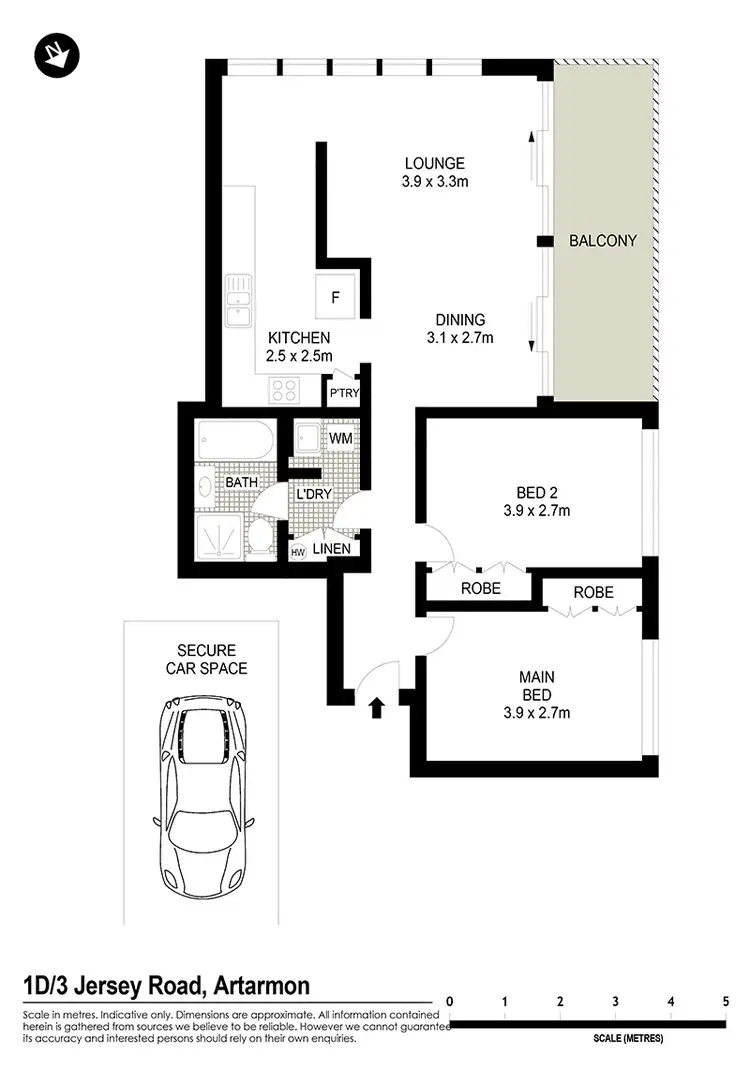 Floorplan of Homely apartment listing, 1D/3 Jersey Road, Artarmon NSW 2064