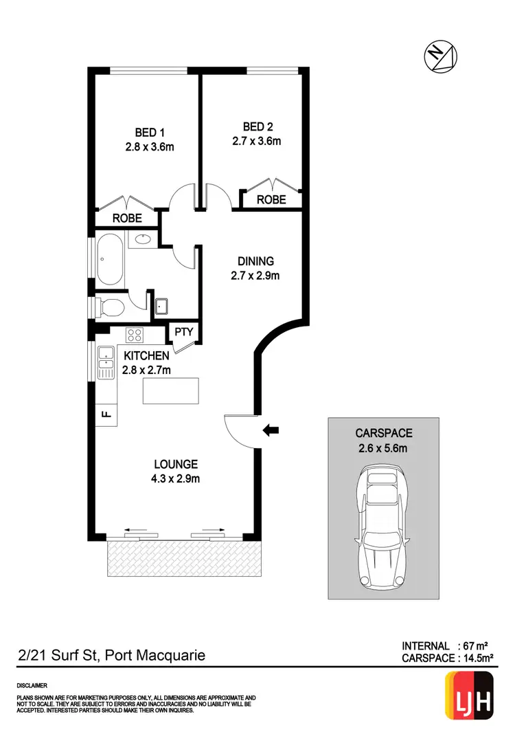 Floorplan of Homely unit listing, 2/21-23 Surf Street, Port Macquarie NSW 2444