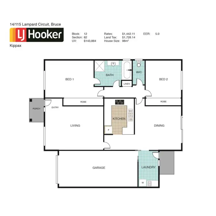 Floorplan of Homely townhouse listing, 14/115 Lampard Circuit, Bruce ACT 2617