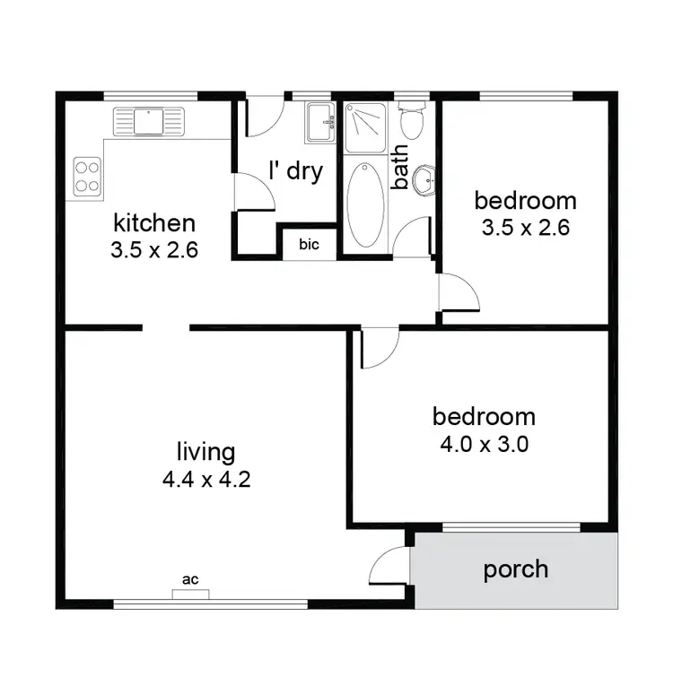 Floorplan of Homely unit listing, 3/12 Richard Street, Mansfield Park SA 5012