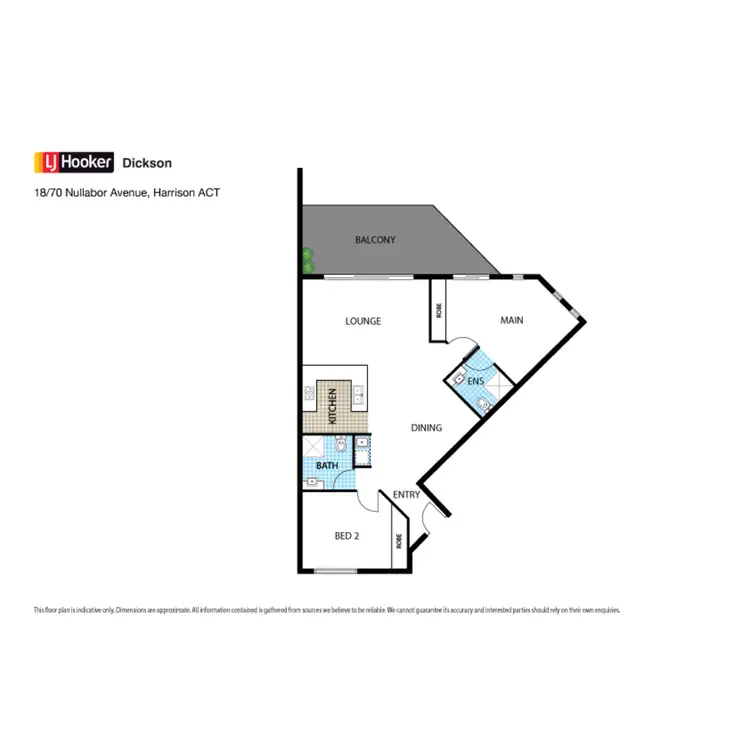 Floorplan of Homely apartment listing, 18/70 Nullarbor Avenue, Harrison ACT 2914