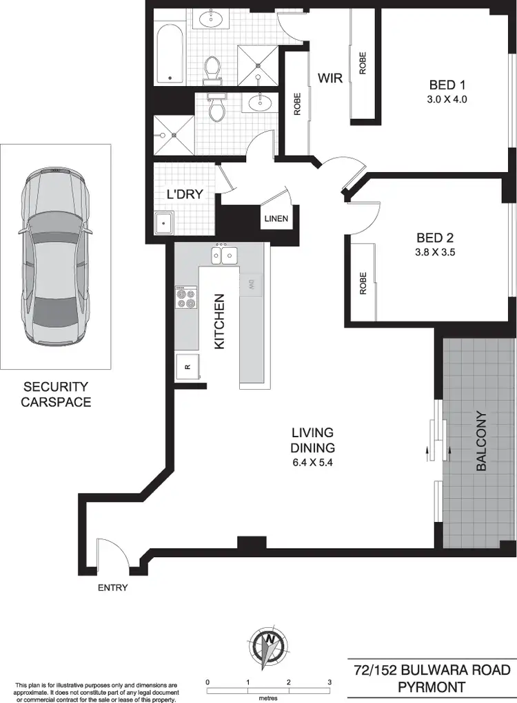 Floorplan of Homely block of units listing, 72/152-164 Bulwara Road, Pyrmont NSW 2009
