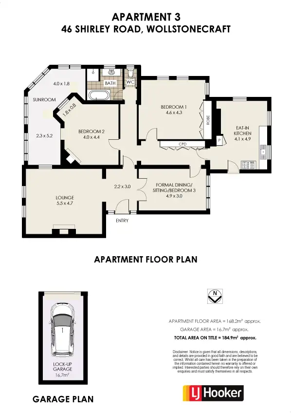 Floorplan of Homely apartment listing, 3/46 Shirley Road, Wollstonecraft NSW 2065