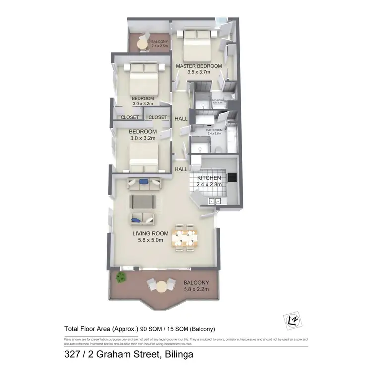 Floorplan of Homely unit listing, 327/147 Golden Four Drive, Bilinga QLD 4225