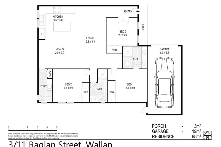 Floorplan of Homely unit listing, Unit 3/11 Raglan Street, Wallan VIC 3756