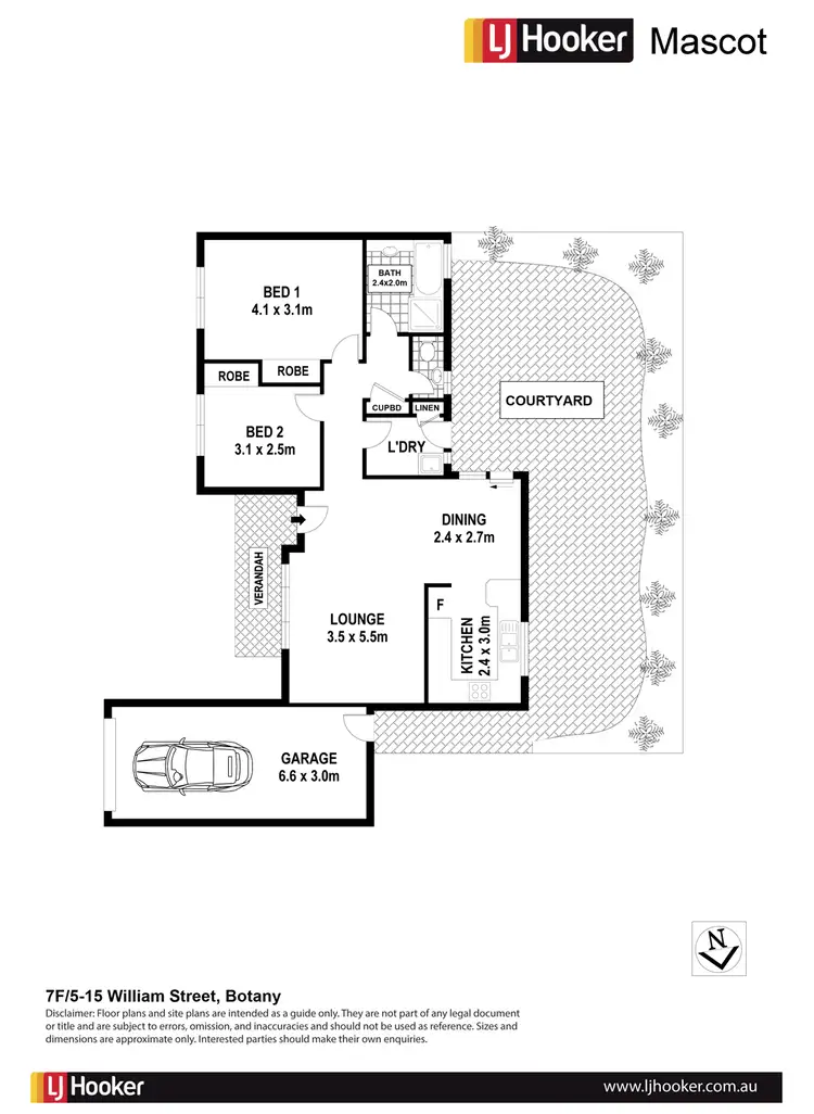 Floorplan of Homely villa listing, 7F/5-15 William Street, Botany NSW 2019
