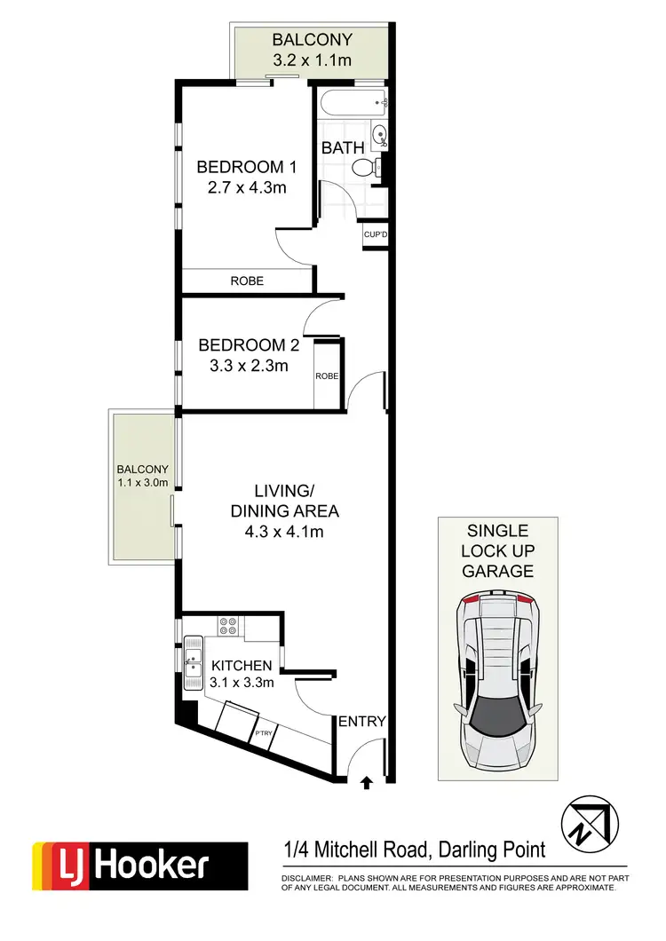 Floorplan of Homely apartment listing, 1/4 Mitchell Road, Darling Point NSW 2027