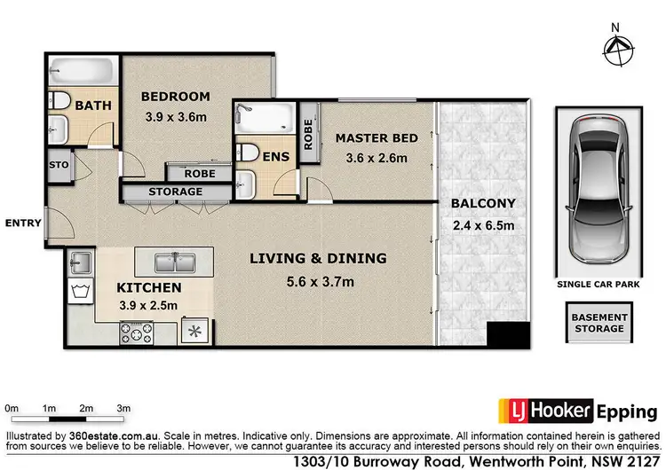 Floorplan of Homely apartment listing, 1303/10 Burroway Road, Wentworth Point NSW 2127