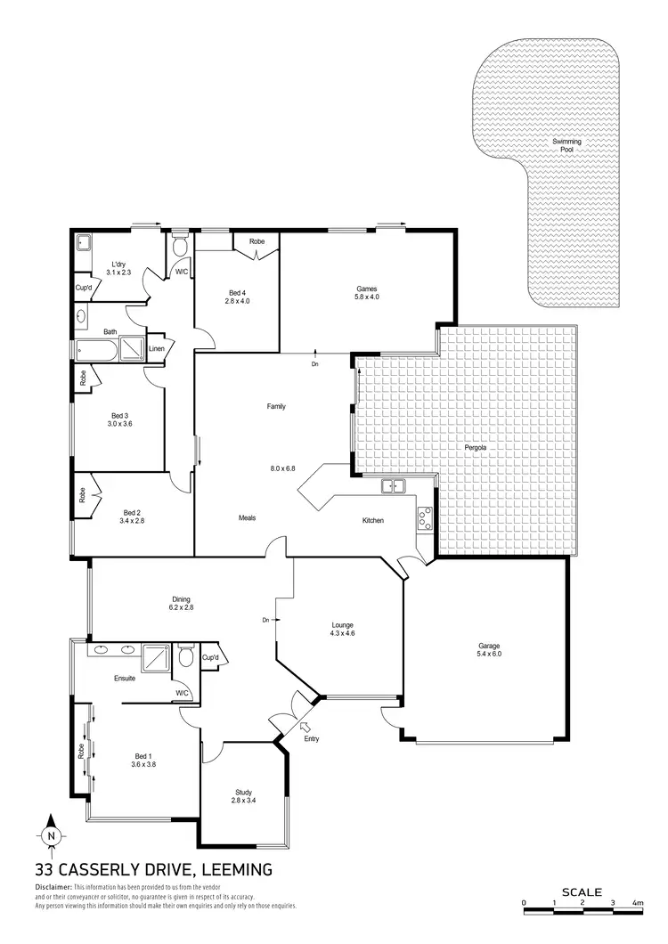 Floorplan of Homely house listing, 33 Casserly Drive, Leeming WA 6149