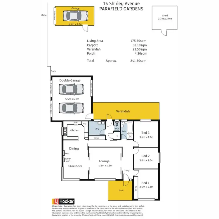 Floorplan of Homely house listing, 14 Shirley Avenue, Parafield Gardens SA 5107