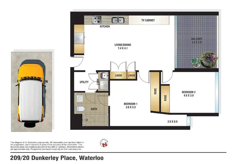 Floorplan of Homely apartment listing, 209/20 Dunkerley Place, Waterloo NSW 2017