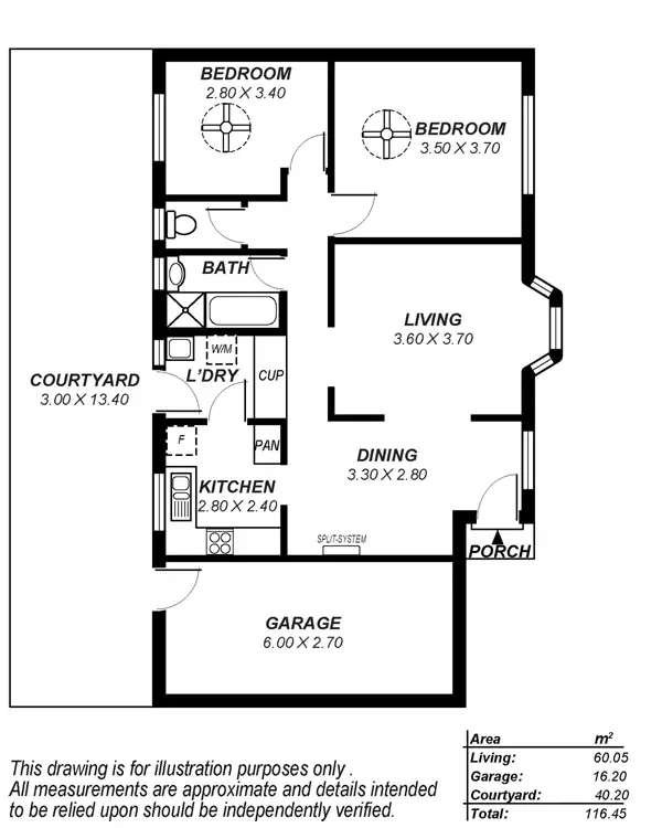 Floorplan of Homely unit listing, 2/89 Princes Road, Mitcham SA 5062