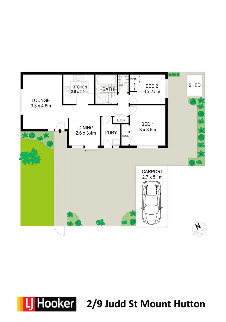 Floorplan of Homely villa listing, 2/9 Judd Street, Mount Hutton NSW 2290