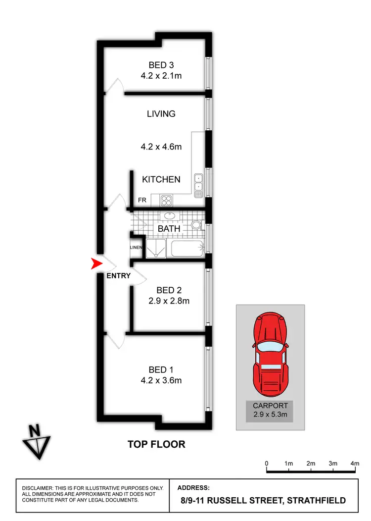 Floorplan of Homely apartment listing, 8/11 Russell Street, Strathfield NSW 2135