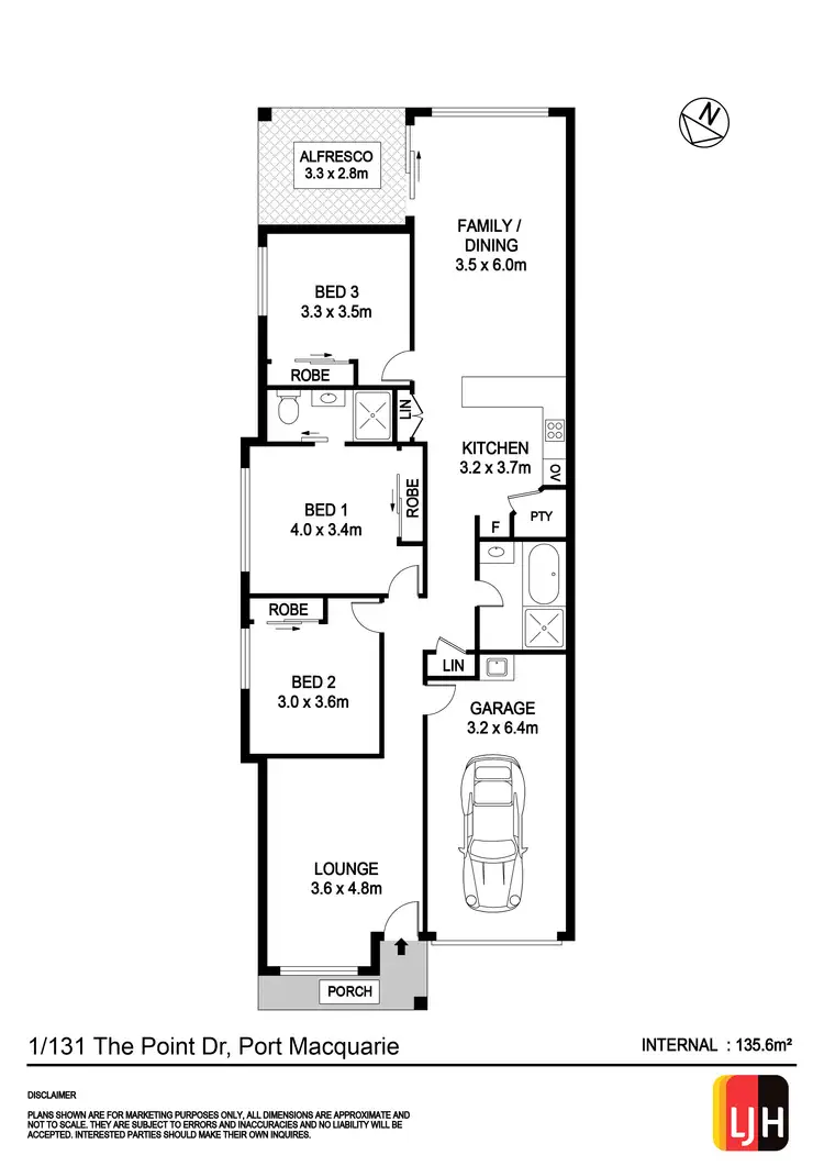 Floorplan of Homely semi-detached listing, 1/131 The Point Drive, Port Macquarie NSW 2444