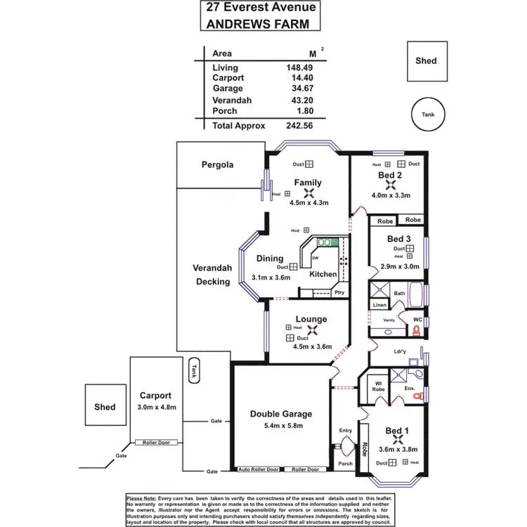 Floorplan of Homely house listing, 27 Everest Avenue, Andrews Farm SA 5114