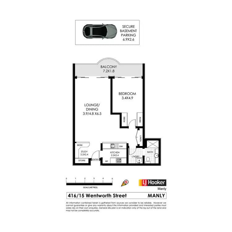 Floorplan of Homely apartment listing, 416/15 Wentworth Street, Manly NSW 2095