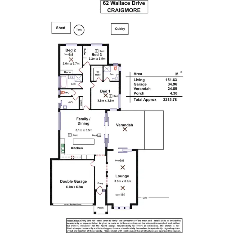 Floorplan of Homely house listing, 62 Wallace Drive, Craigmore SA 5114