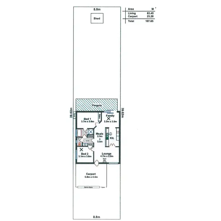Floorplan of Homely unit listing, 2/92 Rowley Road, Aldinga Beach SA 5173