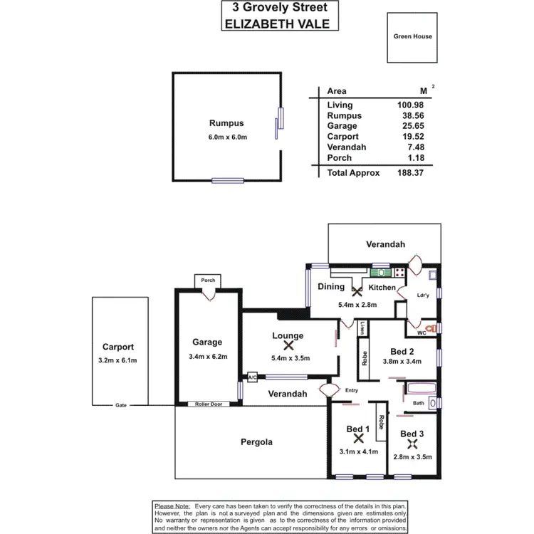 Floorplan of Homely house listing, 3 Grovely Street, Elizabeth Vale SA 5112