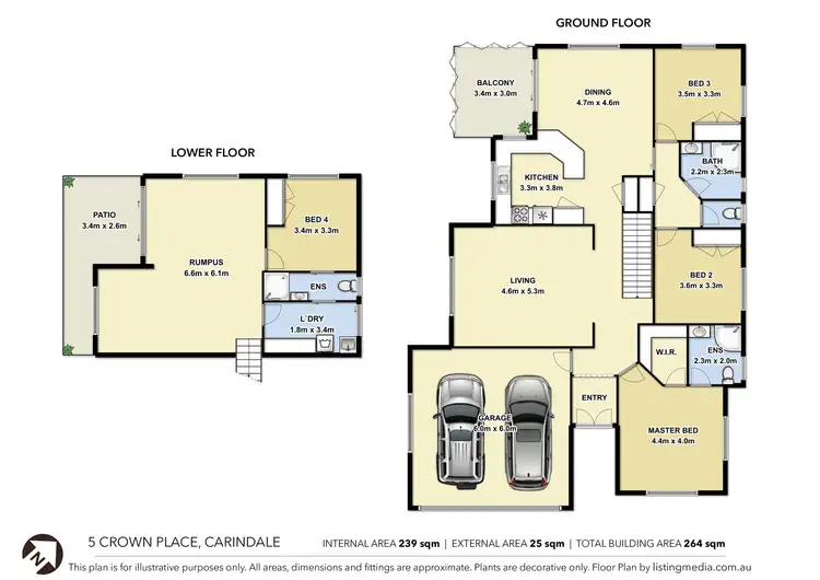 Floorplan of Homely house listing, 5 Crown Place, Carindale QLD 4152