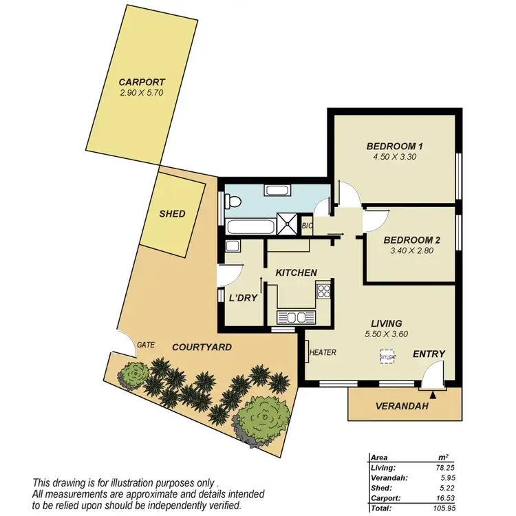 Floorplan of Homely unit listing, 1/14 Penny Street, Ridgehaven SA 5097