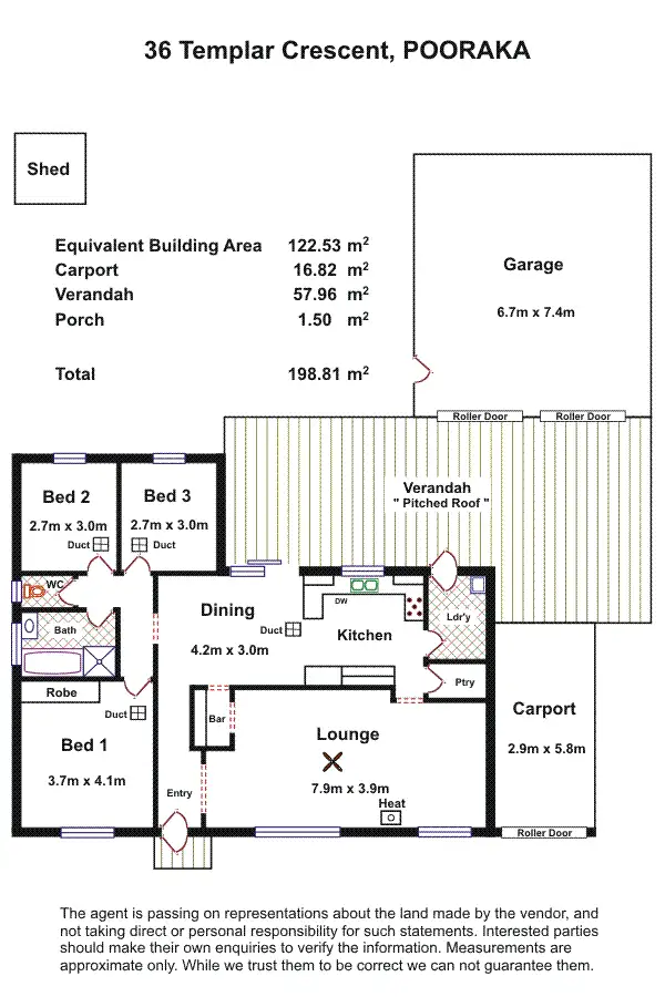Floorplan of Homely house listing, 36 Templar Crescent, Pooraka SA 5095
