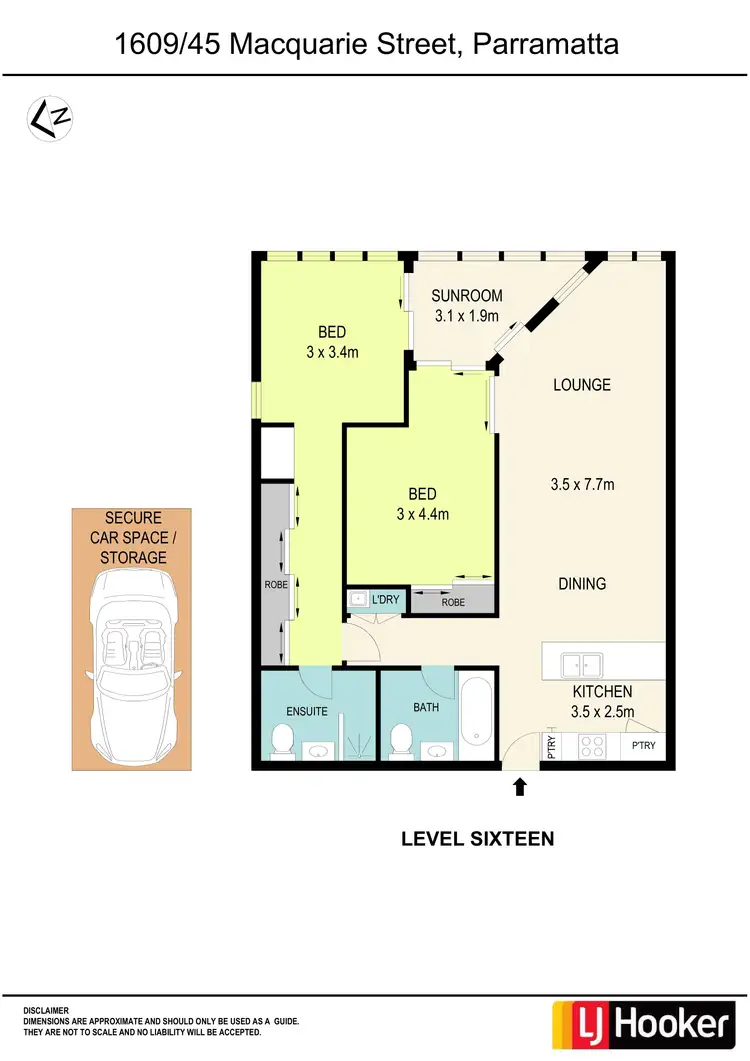 Floorplan of Homely apartment listing, 1609/45 Macquarie Street, Parramatta NSW 2150