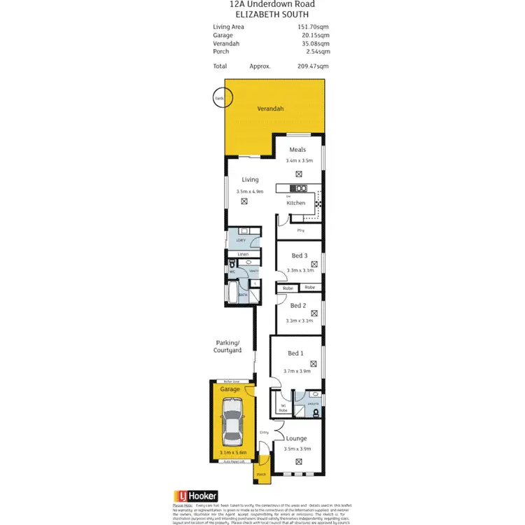 Floorplan of Homely house listing, 12A Underdown Road, Elizabeth South SA 5112