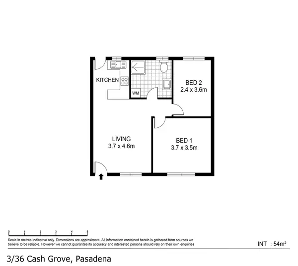 Floorplan of Homely unit listing, 3/36 Cash Grove, Pasadena SA 5042