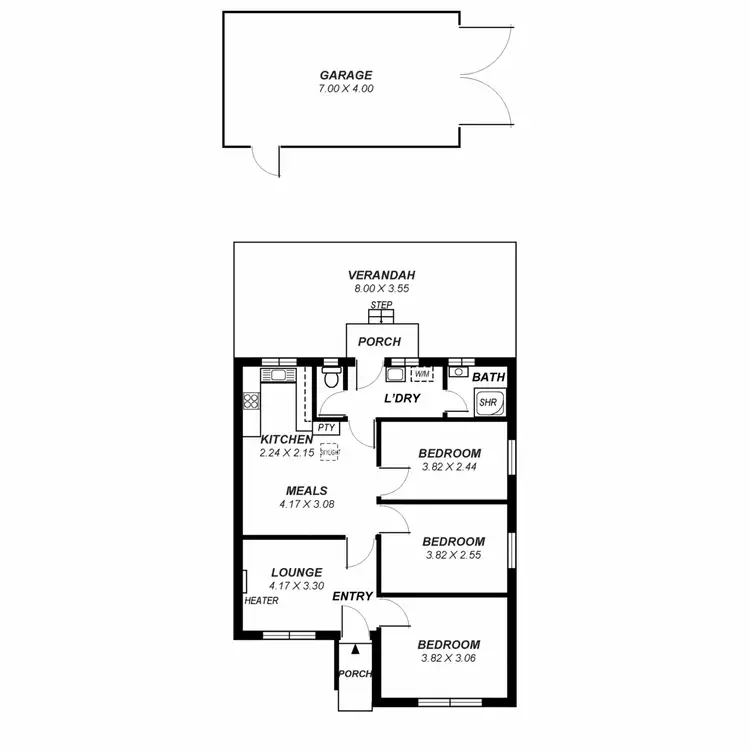 Floorplan of Homely semi-detached listing, 19 Alexander Avenue, Campbelltown SA 5074
