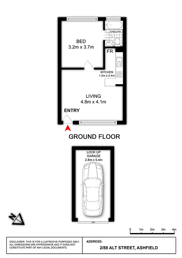 Floorplan of Homely unit listing, 2/88 Alt Street, Ashfield NSW 2131