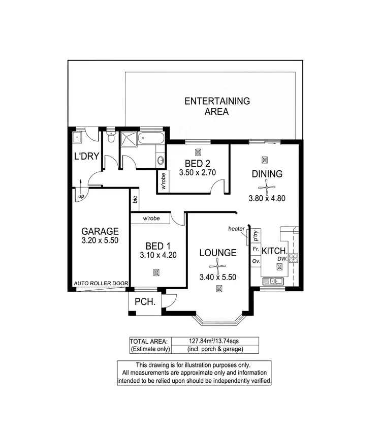 Floorplan of Homely unit listing, 2/50 Chopin Road, Somerton Park SA 5044