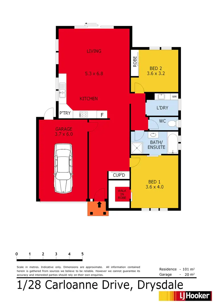 Floorplan of Homely unit listing, 1/28 Carolanne Drive, Drysdale VIC 3222