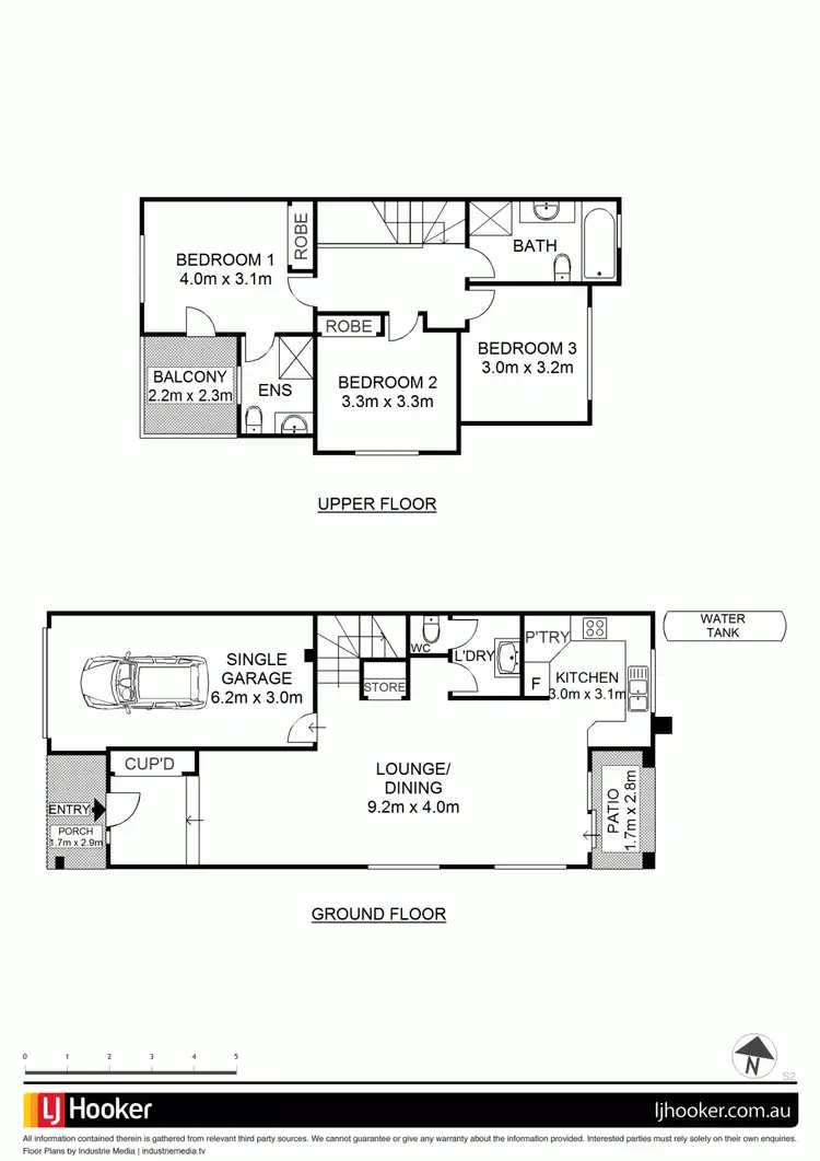 Floorplan of Homely semi-detached listing, 8B & 8C Boronia Street, South Wentworthville NSW 2145