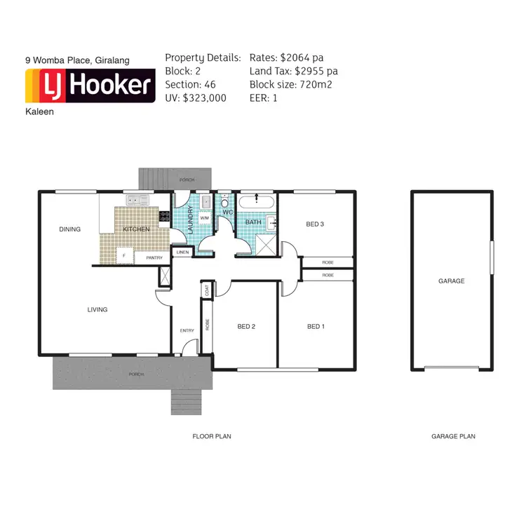 Floorplan of Homely house listing, 9 Womba Place, Giralang ACT 2617