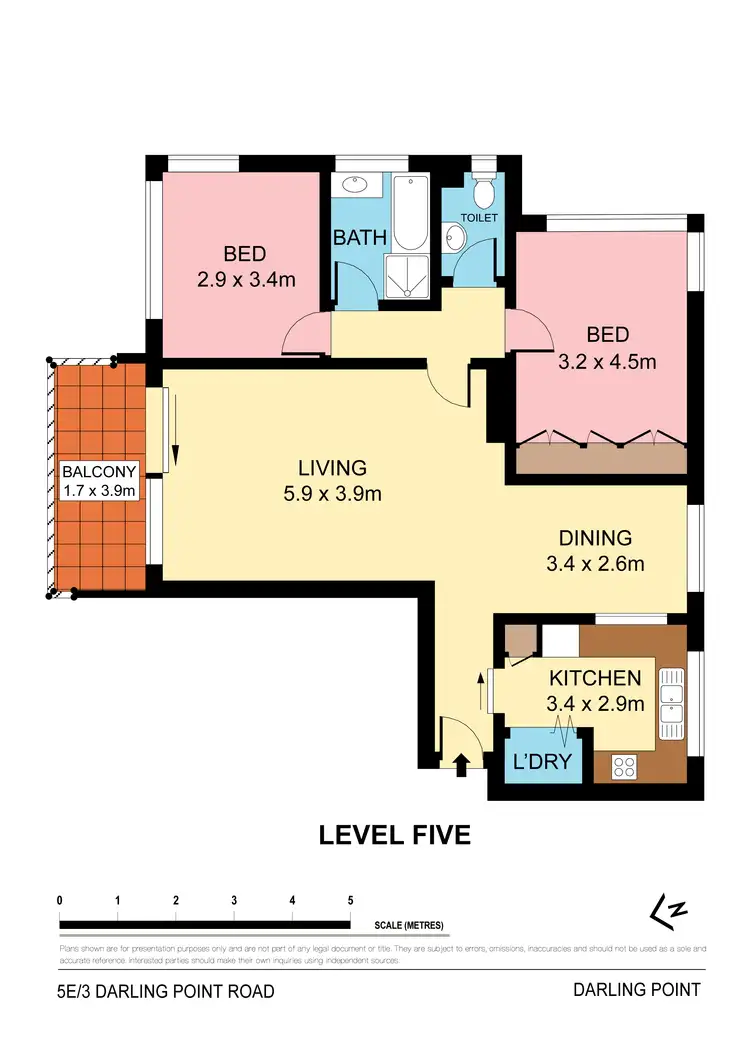 Floorplan of Homely apartment listing, 5e/3 Darling Point Road, Darling Point NSW 2027