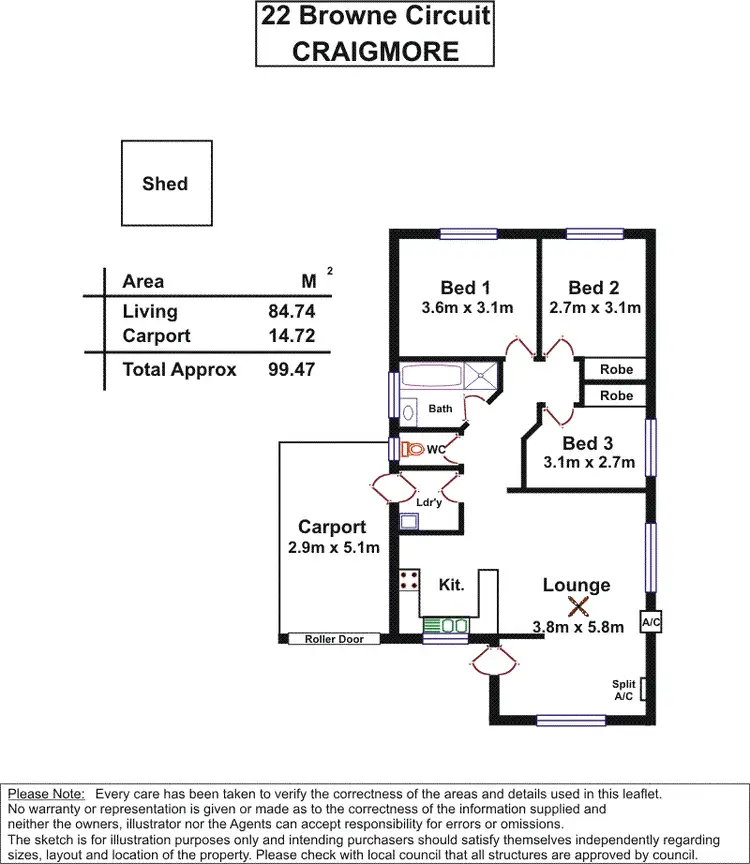 Floorplan of Homely house listing, 22 Browne Circuit, Craigmore SA 5114