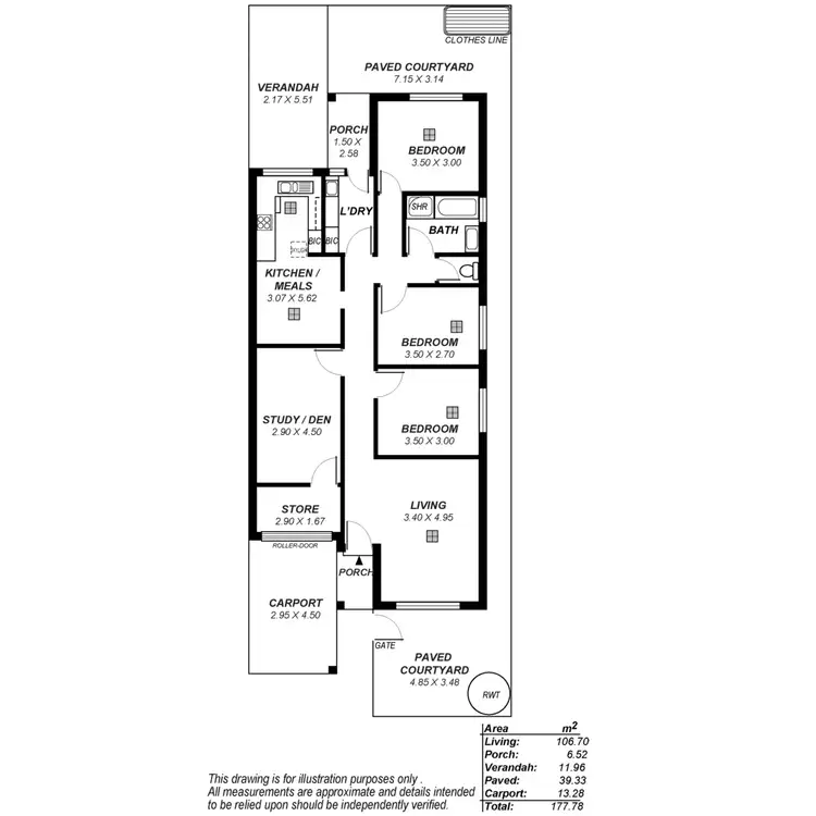 Floorplan of Homely unit listing, 3/37 Scott Street, Parkside SA 5063